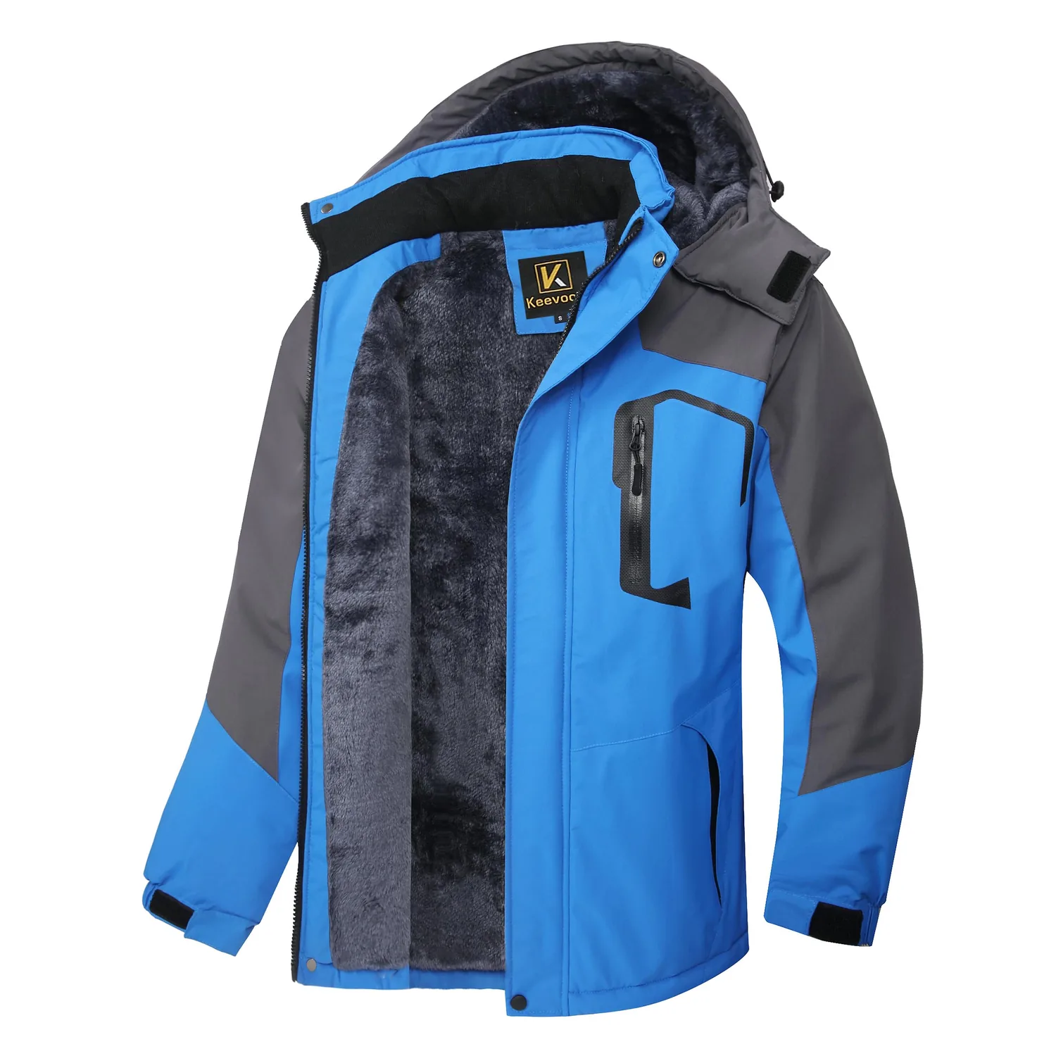 Keevoom Mens Winter Jackets Ski Snow Coats Warm Waterproof Hooded Raincoats Snowboarding Windproof Lined Windbreaker